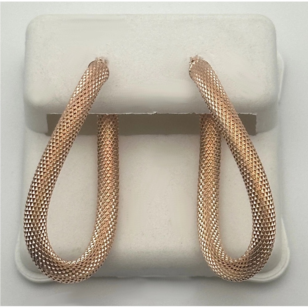Elegant Gold Mesh Hoop Earrings